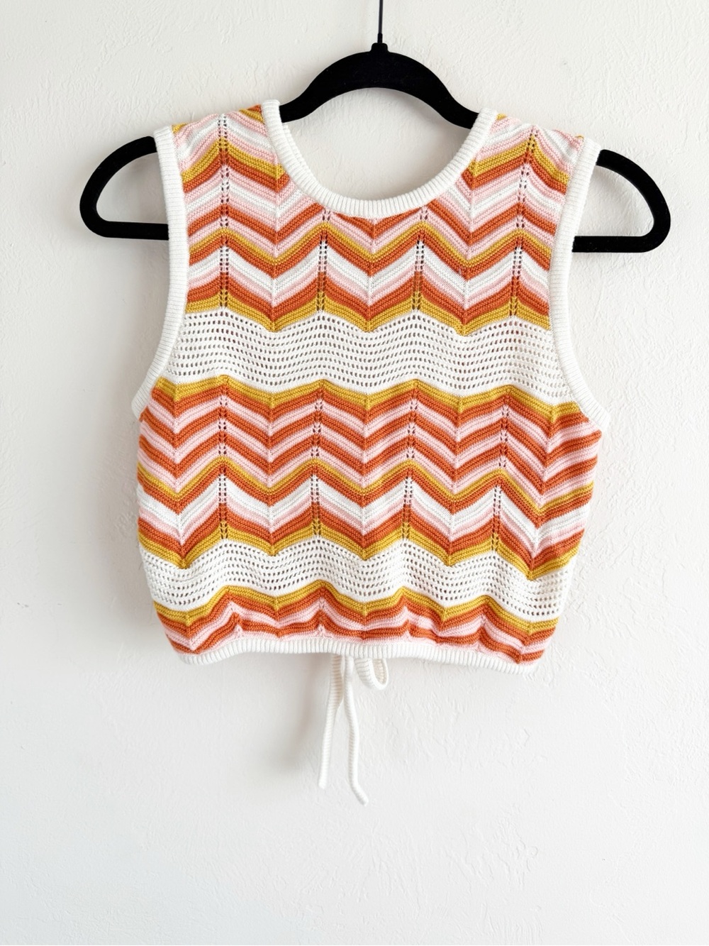 Mother The Open Back Chevron Crochet Crop Top In At The Cabana